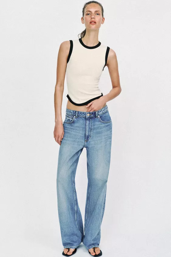 CONTRAST TRIM T-SHIRT | Zara US