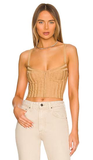 Dee Bustier Tank Top in Camel | Revolve Clothing (Global)