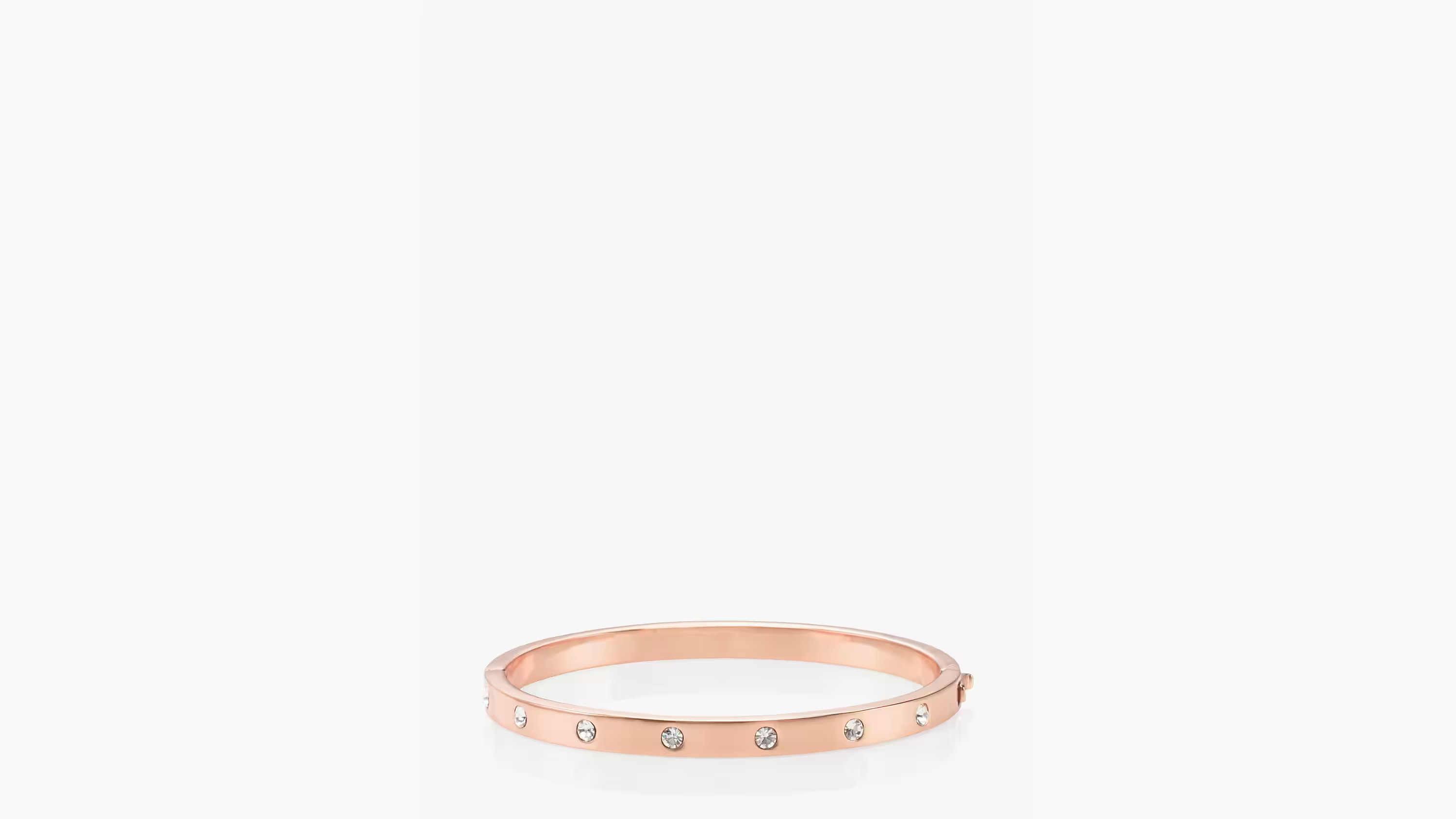 Kate Spade Set In Stone Hinged Bangle, Clear/Rose Gold | Kate Spade (US)