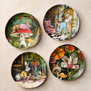 Dapper Animal Holiday Salad Plates | West Elm (US)