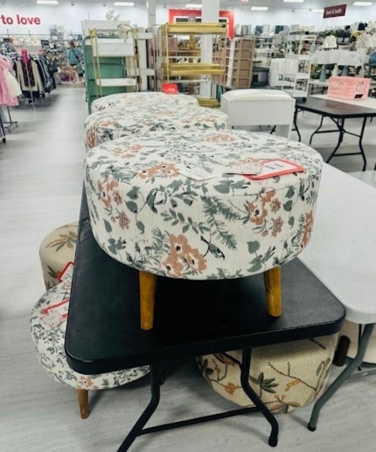 Is it even a TJ Maxx run if you don’t fall in love with an ottoman? These round floral stools are the perfect way to add a pop of pattern and a touch of vintage charm to your living room or vanity setup. I love the tapered wooden legs—they give it such a clean, mid-century modern vibe!

#LTKHome