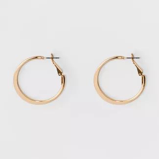 Medium Flat Hoop Earrings - A New Day&#8482; Gold | Target