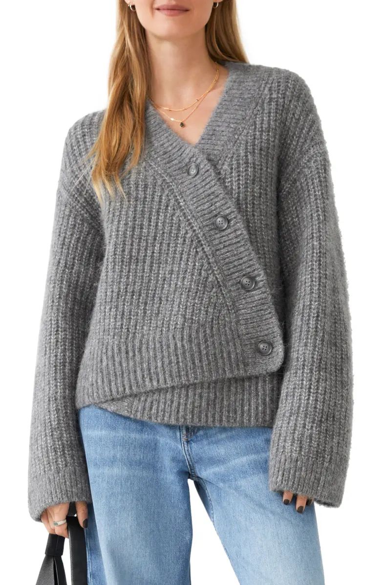 & Other Stories Relaxed Wool Blend Overlap Cardigan | Nordstrom | Nordstrom