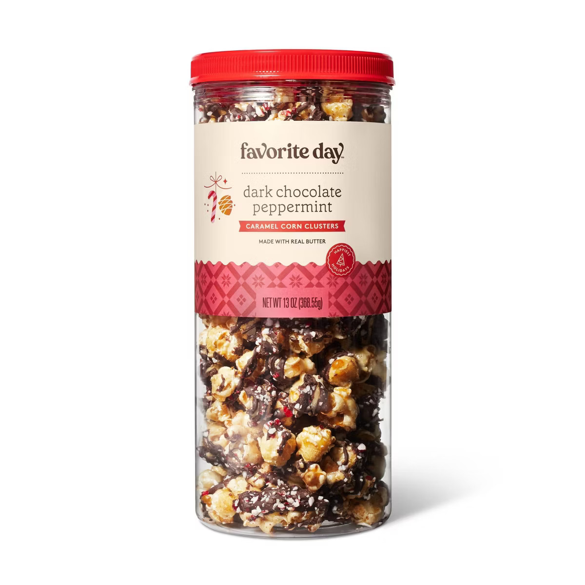 Holiday Dark Chocolate Peppermint Caramel Corn Clusters - 13oz - Favorite Day™ | Target
