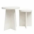Lavish Home Set of 2 Mid-Century Modern Round Nesting End Tables (White) | Walmart (US)
