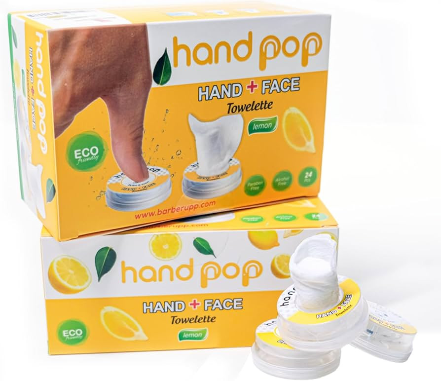 Hand Pop Lemon Scented Wipes - 24 Pack of Travel Size Wet Towelettes, Alcohol-Free, Wipes for Ski... | Amazon (US)