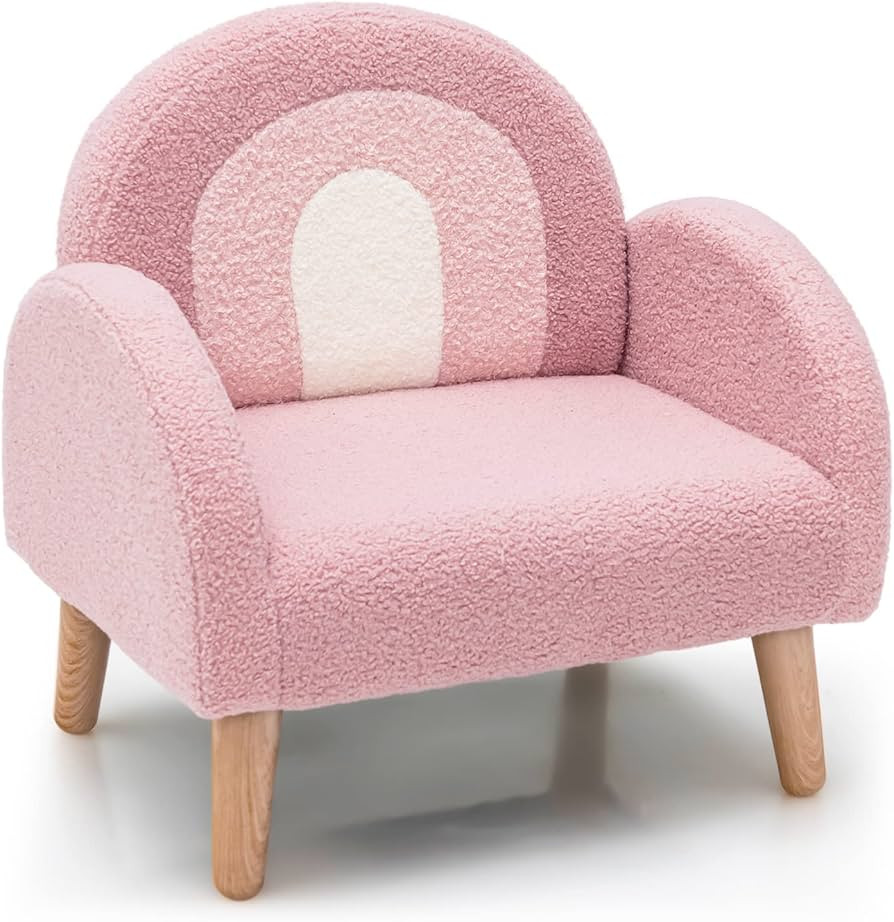 INFANS Kids Sofa, Toddler Armchair with Solid Wooden Frame Anti-Tipping Design Plush Fabric, Upho... | Amazon (US)