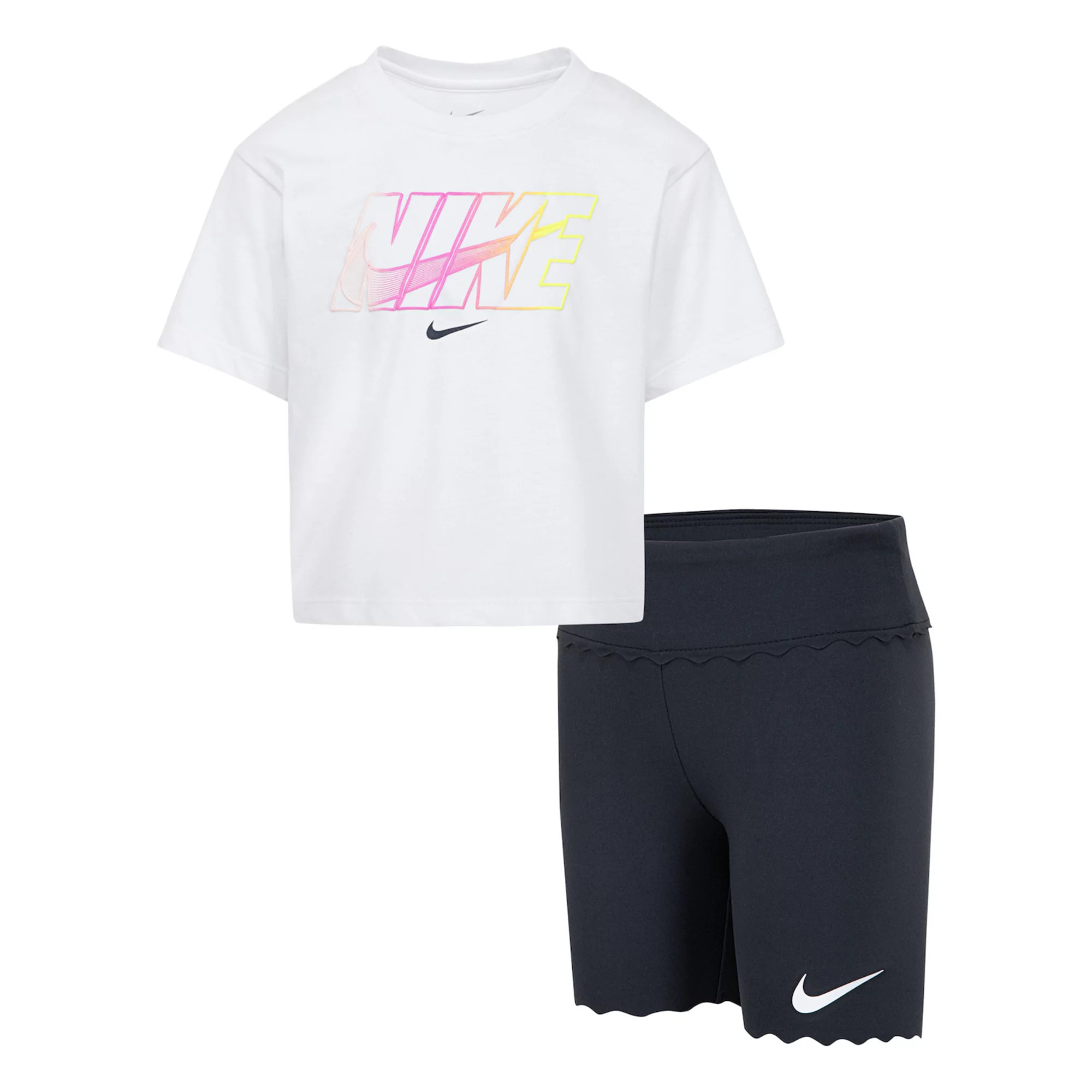 Girls 4-6x Nike Dri-FIT T-shirt & Scalloped Hem Biker Shorts 2-Piece Set | Kohl's
