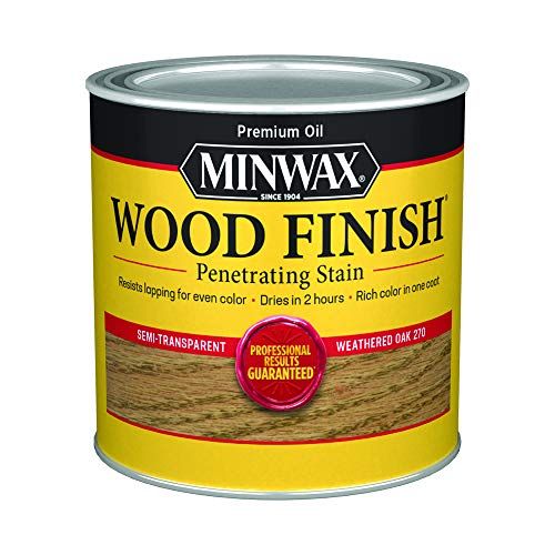 1/2 pt Minwax 22760 Weathered Oak Wood Finish Oil-Based Wood Stain | Amazon (US)