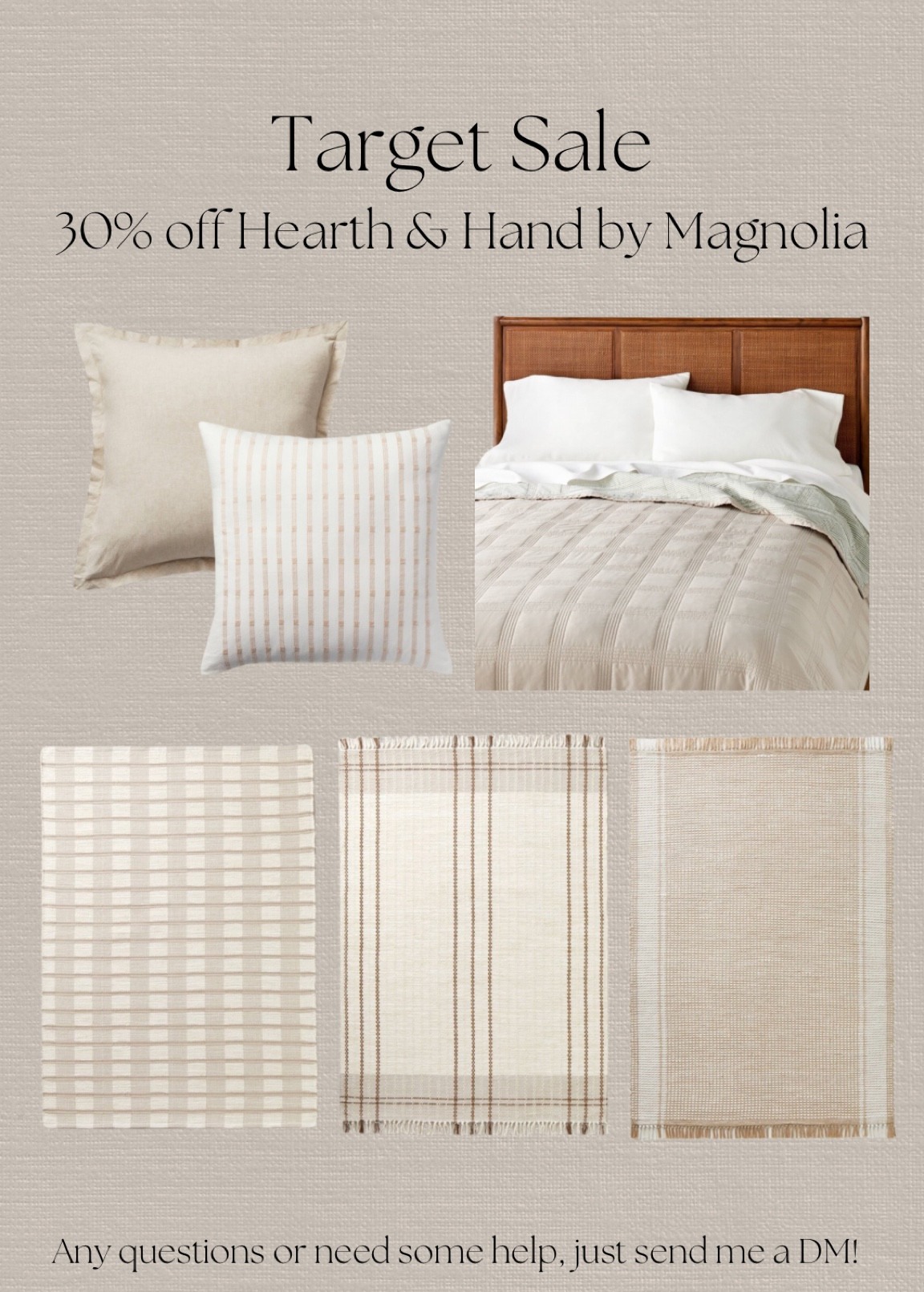 Target Sale - 30% off Hearth and Hand by Magnolia

Magnolia, hearth and hand, target sale, target home, furniture, console table, bench, nightstand, side table, wood furniture, bedding, area rugs, jute rugs, throw pillows 

#LTKfindsunder50 #LTKhome #LTKfindsunder100