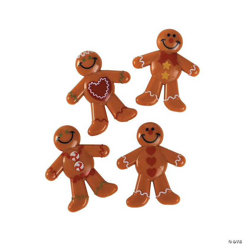 1 3/4" Bulk 48 Pc. Mini Brown Vinyl Holiday Gingerbread Men | Oriental Trading Company