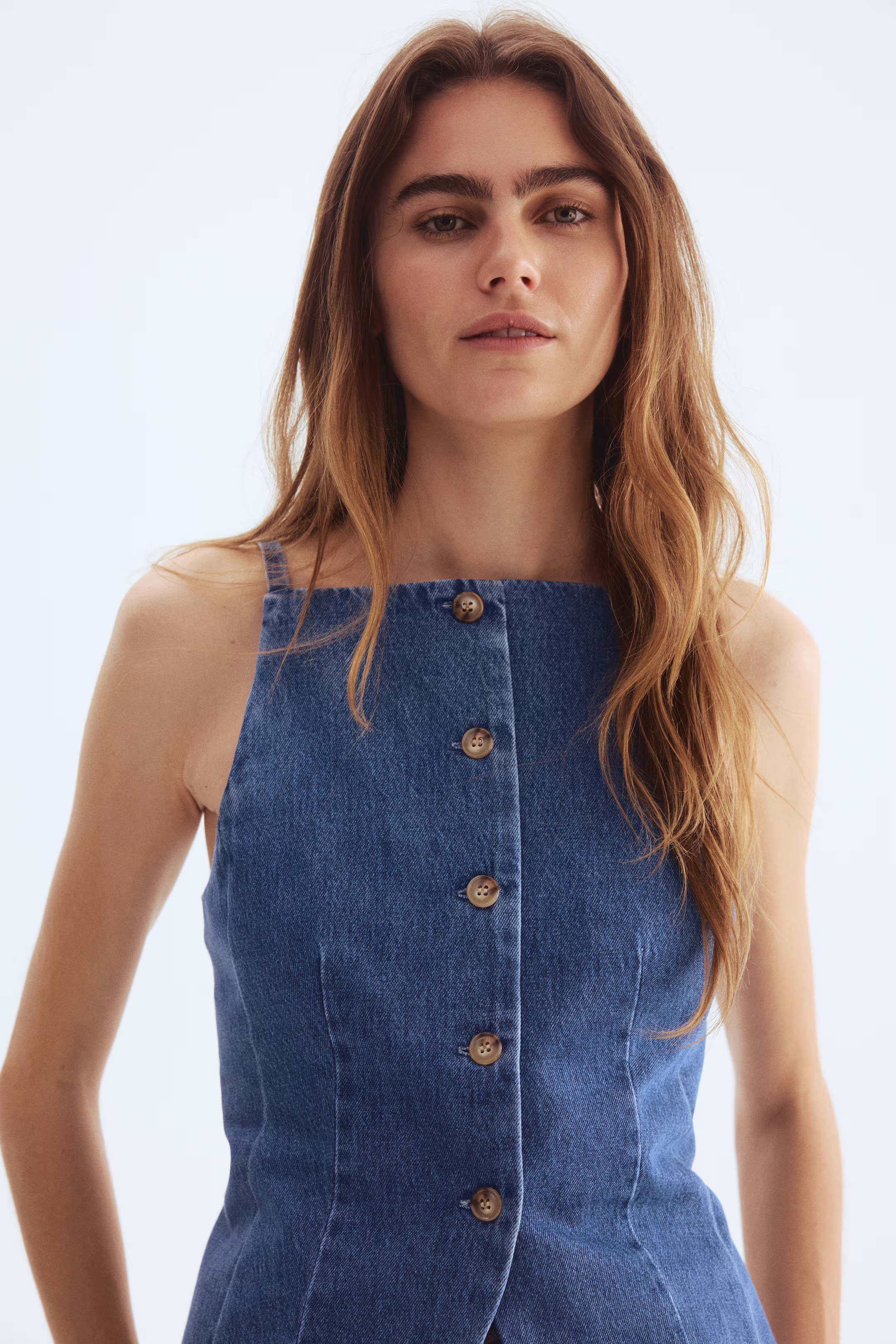 Tailored denim waistcoat | H&M (UK, MY, IN, SG, PH, TW, HK)