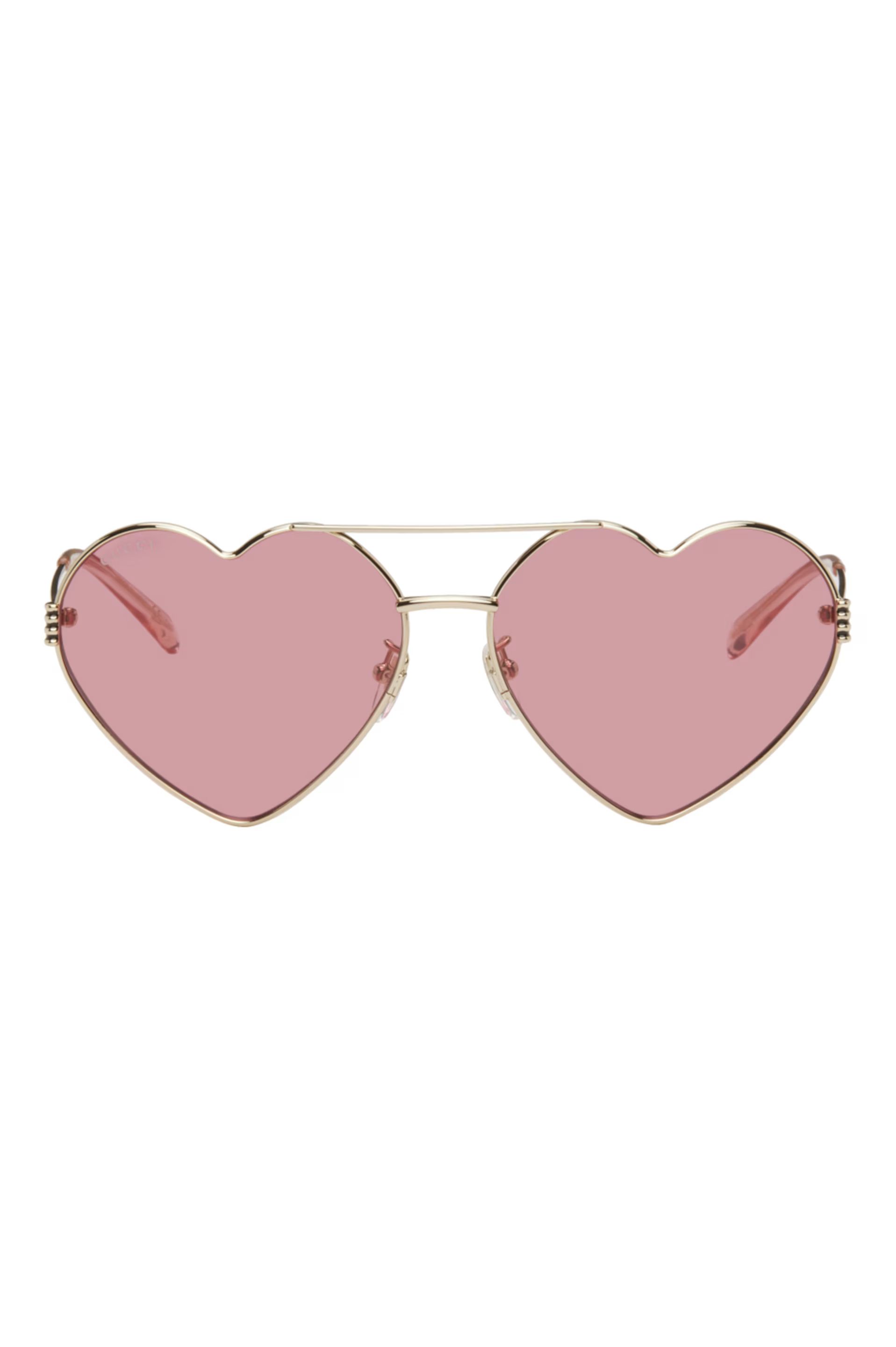 Gold Heart Sunglasses | SSENSE