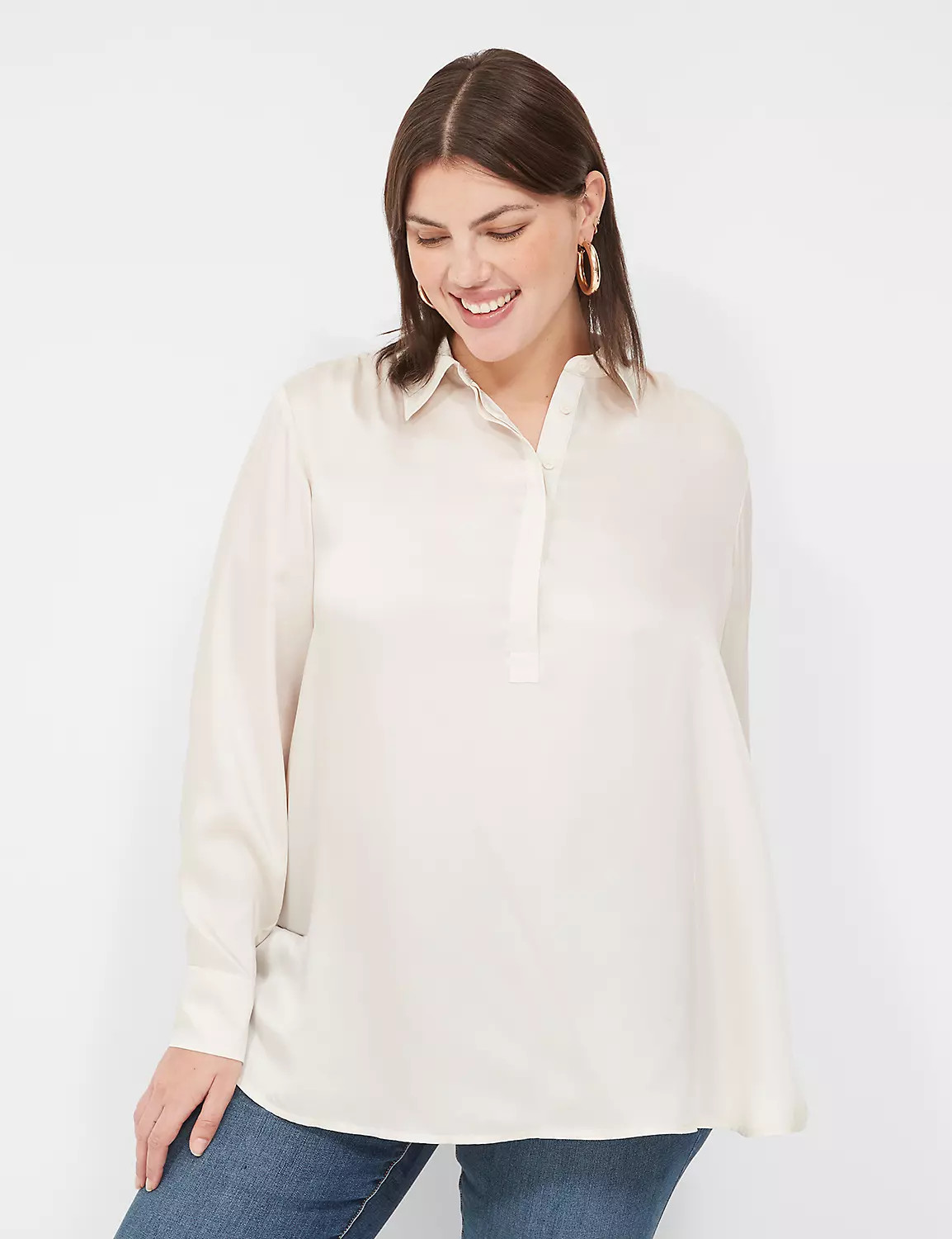 Collared Step-Hem Blouse | LaneBryant | Lane Bryant (US)