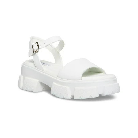 Steve Madden Womens Tazia Leather Gladiator Sandals White 6 Medium (B M) | Walmart (US)