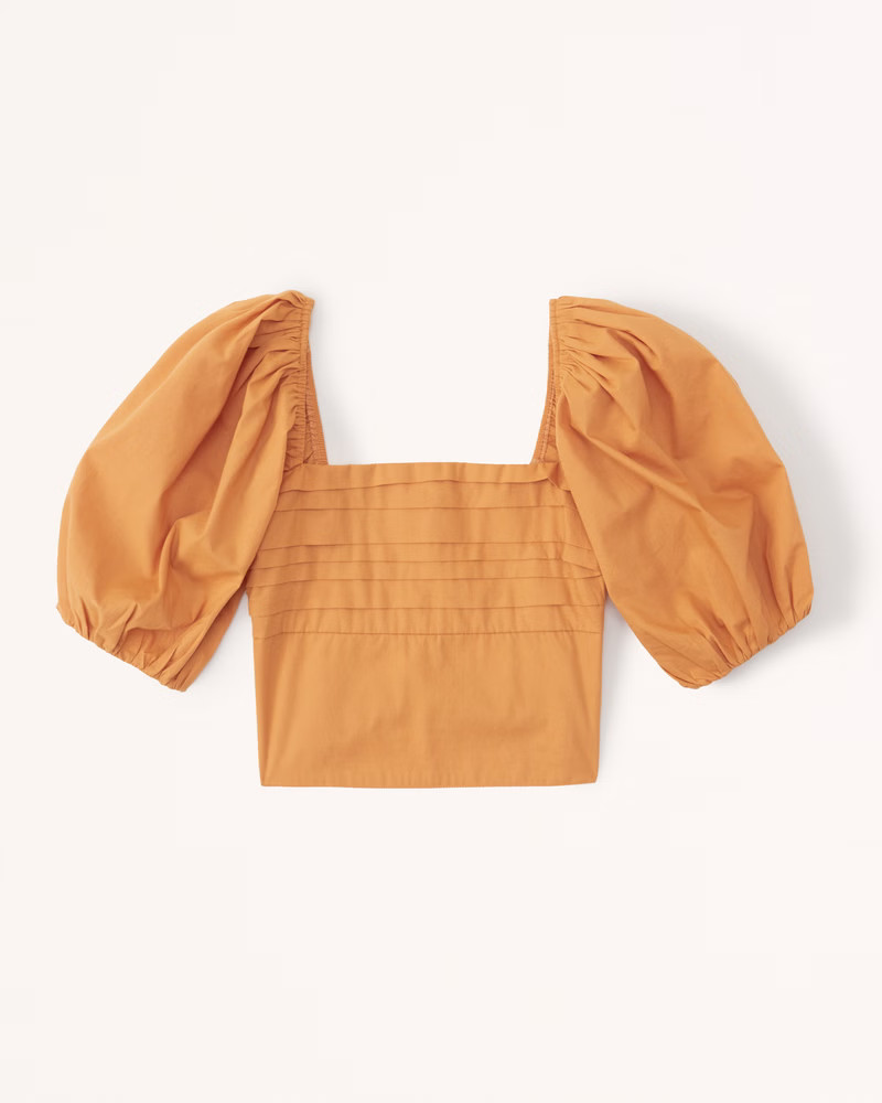 Women's Ruched Bodice Puff Sleeve Top | Women's Tops | Abercrombie.com | Abercrombie & Fitch (US)
