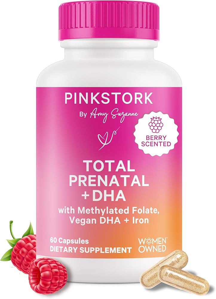 Pink Stork Total Prenatal Vitamins with DHA, Folate, Iron, Choline, and Vitamin B12 - Prenatals f... | Amazon (US)