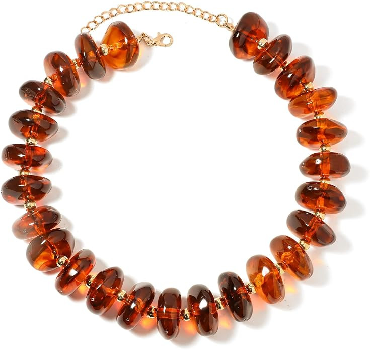 Chunky Big Beaded Necklace Bohemian Style Beaded Necklace with Rich Colors Suitable for Women Bea... | Amazon (US)