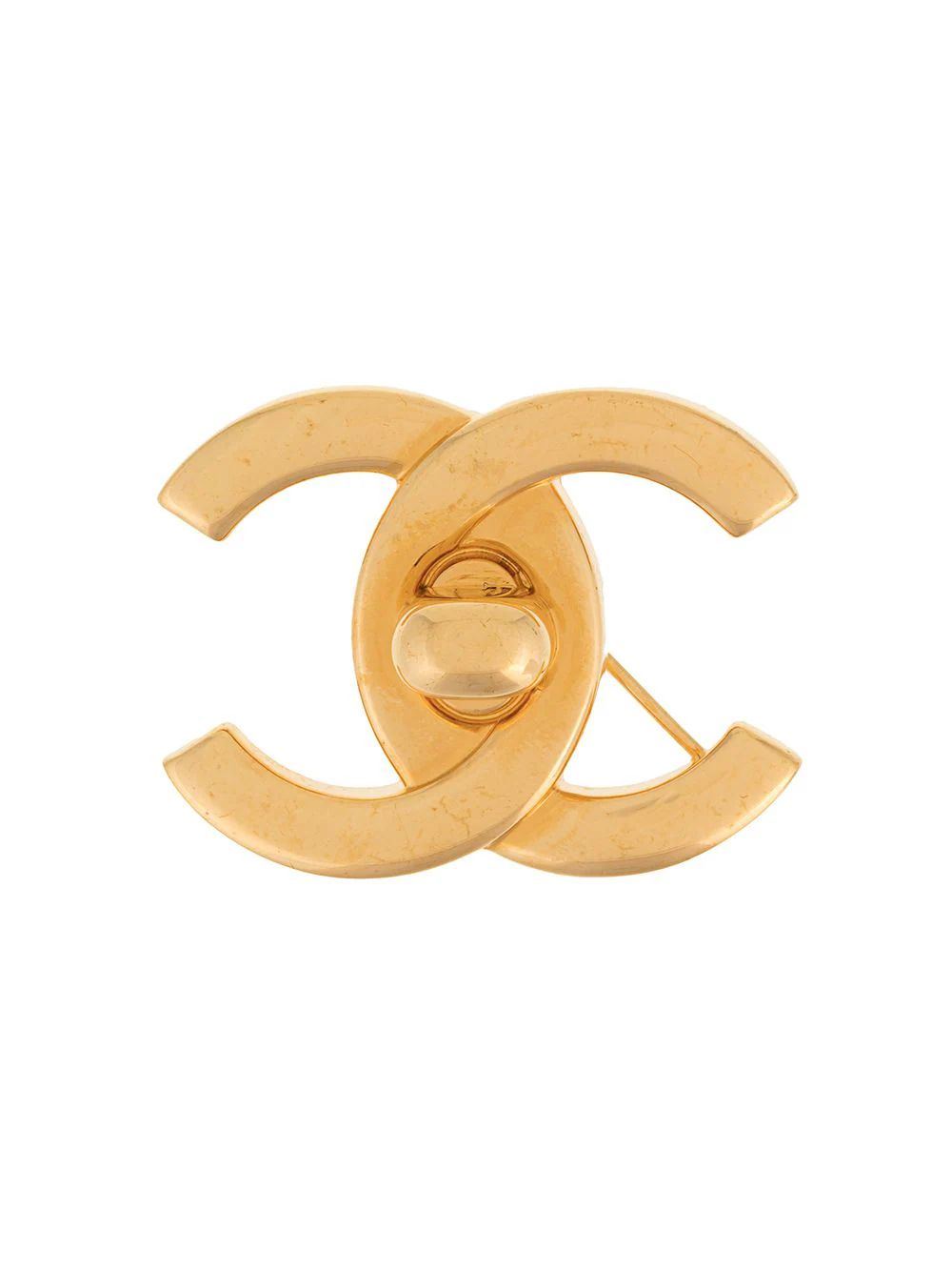 Chanel Vintage turn-lock brooch - Gold | FarFetch Global