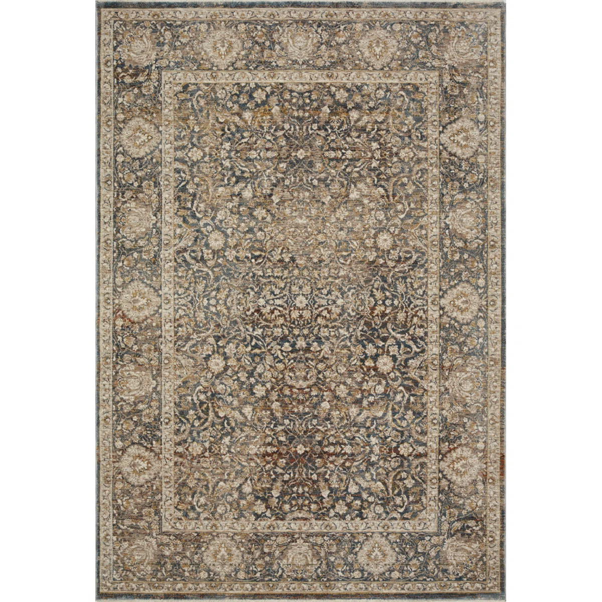 Loloi Rugs Square Lourdes Oriental Power Loom 1'6" x 1'6" Gray Area Rug | Wayfair | Wayfair North America