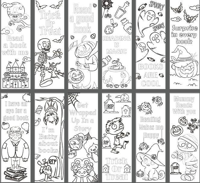 75 Pcs Halloween Color Your Own Bookmarks, Kids DIY Coloring Blank Bookmarks for Teacher Student ... | Amazon (US)