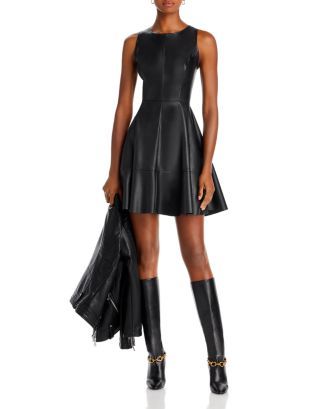 Faux Leather Fit and Flare Mini Dress - 100% Exclusive | Bloomingdale's (US)
