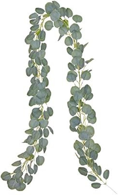 Artiflr Artificial Eucalyptus Garland Faux Silk Eucalyptus Leaves Vines Handmade Garland Greenery... | Amazon (US)