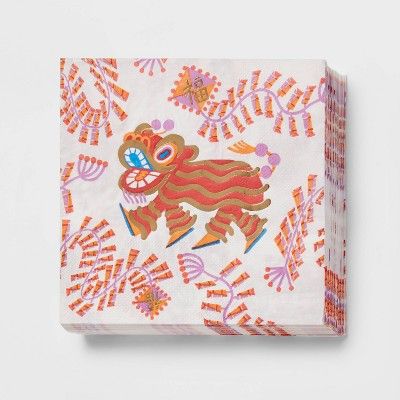 30ct Paper Year of The Rabbit and Cat Disposable Lunch Napkins | Target