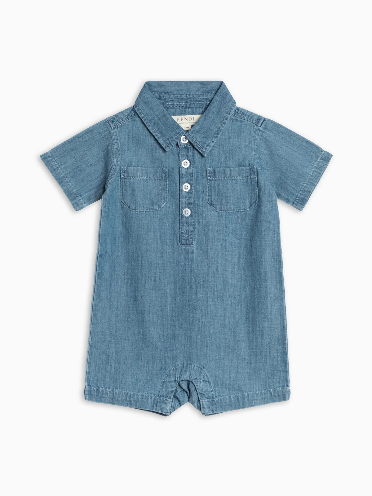 Ted Chambray Collared Romper | Colored Organics
