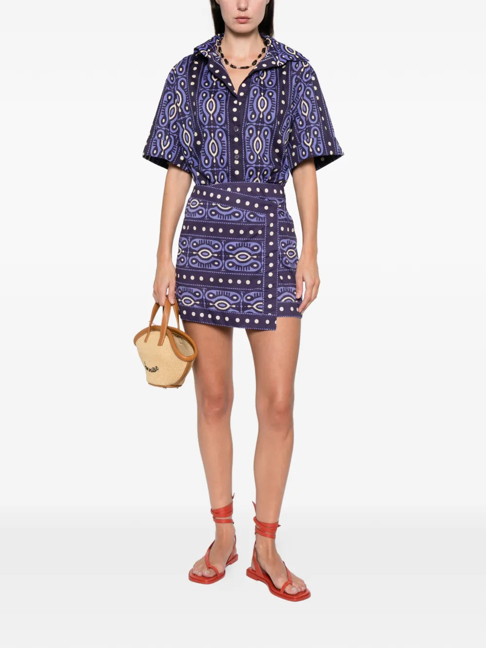 Hunting Roots dotted-print mini skirt | Farfetch Global