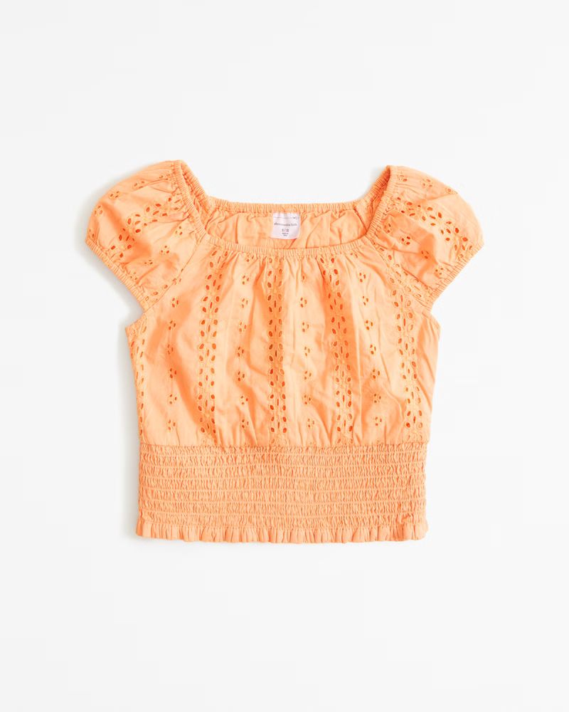 eyelet smocked waist set top | Abercrombie & Fitch (US)