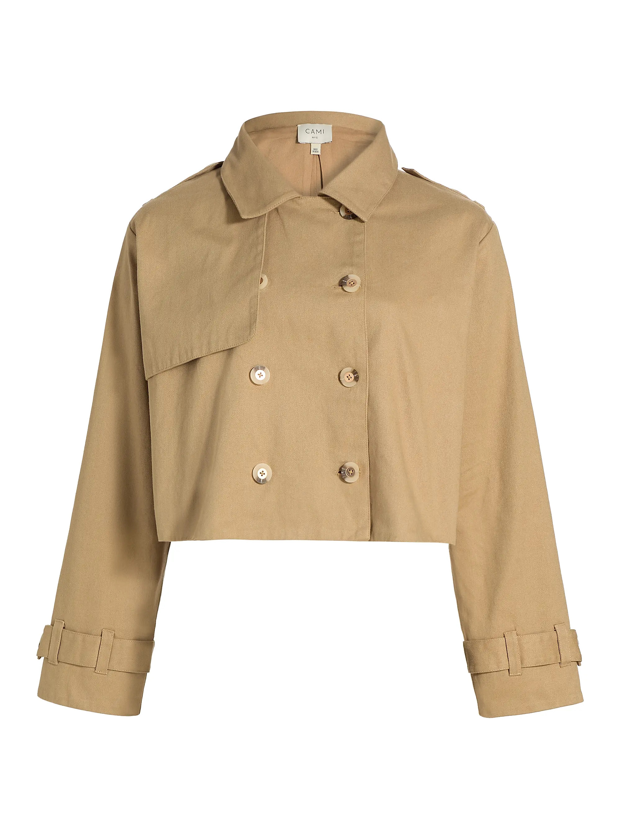 Cami NYC Evans Cropped Twill Trench Jacket | Saks Fifth Avenue | Saks Fifth Avenue