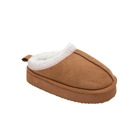 Kensie Girls' Sherpa Slippers – Fuzzy Indoor House Slippers for Kids, Cozy Slip-On Warm Shoes for Little Kid/Big Kid | Walmart (US)