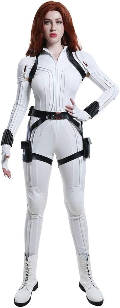 Cosplay.fm Women's White Widow Bodysuit Jumpsuit Cosplay Costume | Amazon (US)