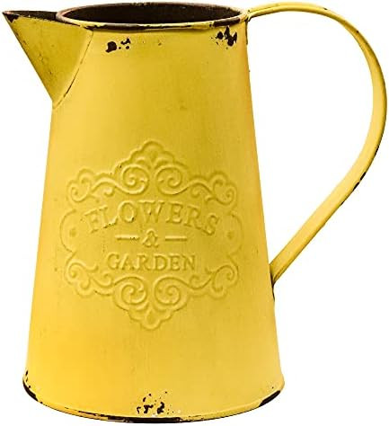 MISIXILE Rustic Country Metal Shabby Chic Vase,Galvanized Jug Flower Pitcher for Home Decor-7.5" ... | Amazon (US)
