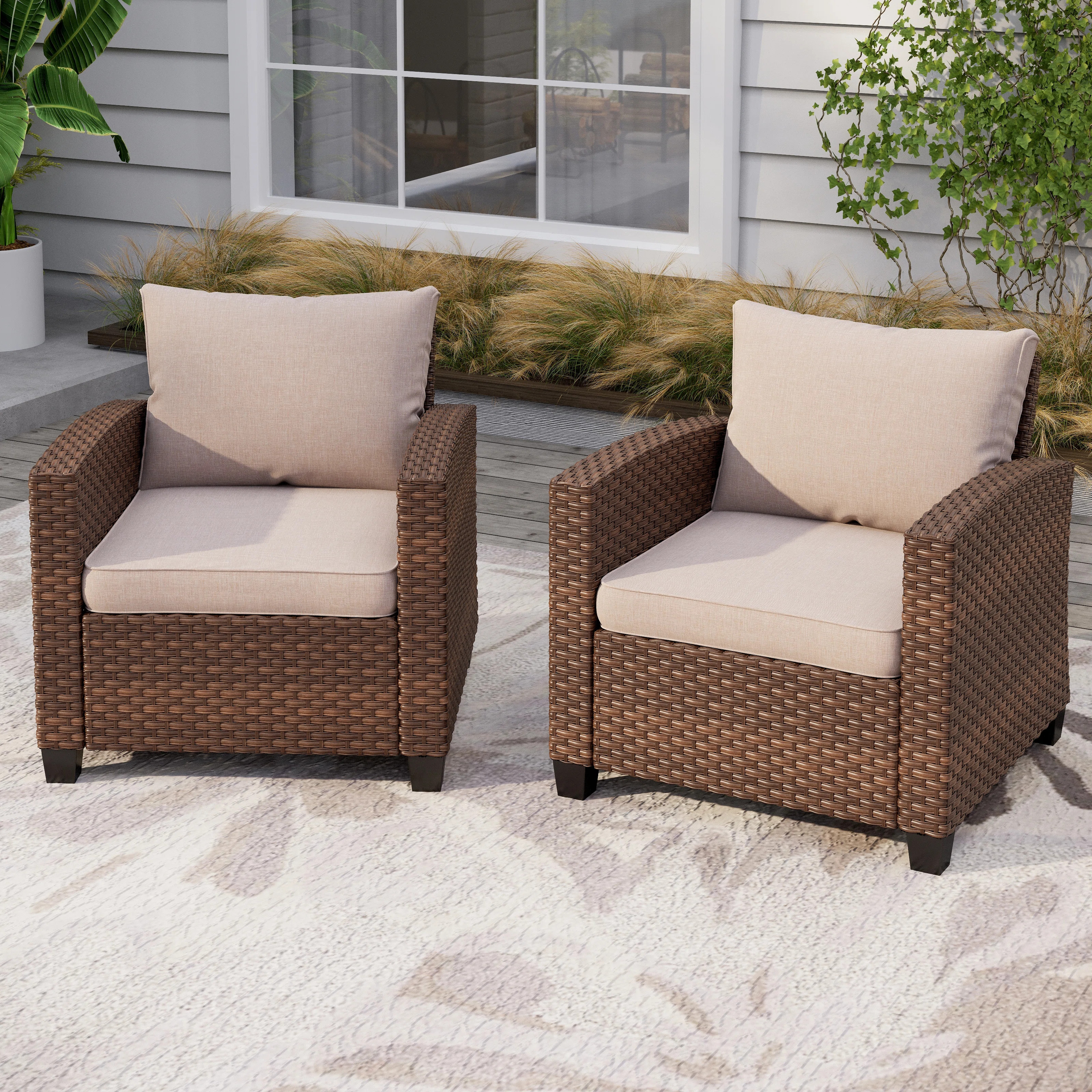 Argyri Patio Chair with Cushions (Set of 2) | Wayfair North America