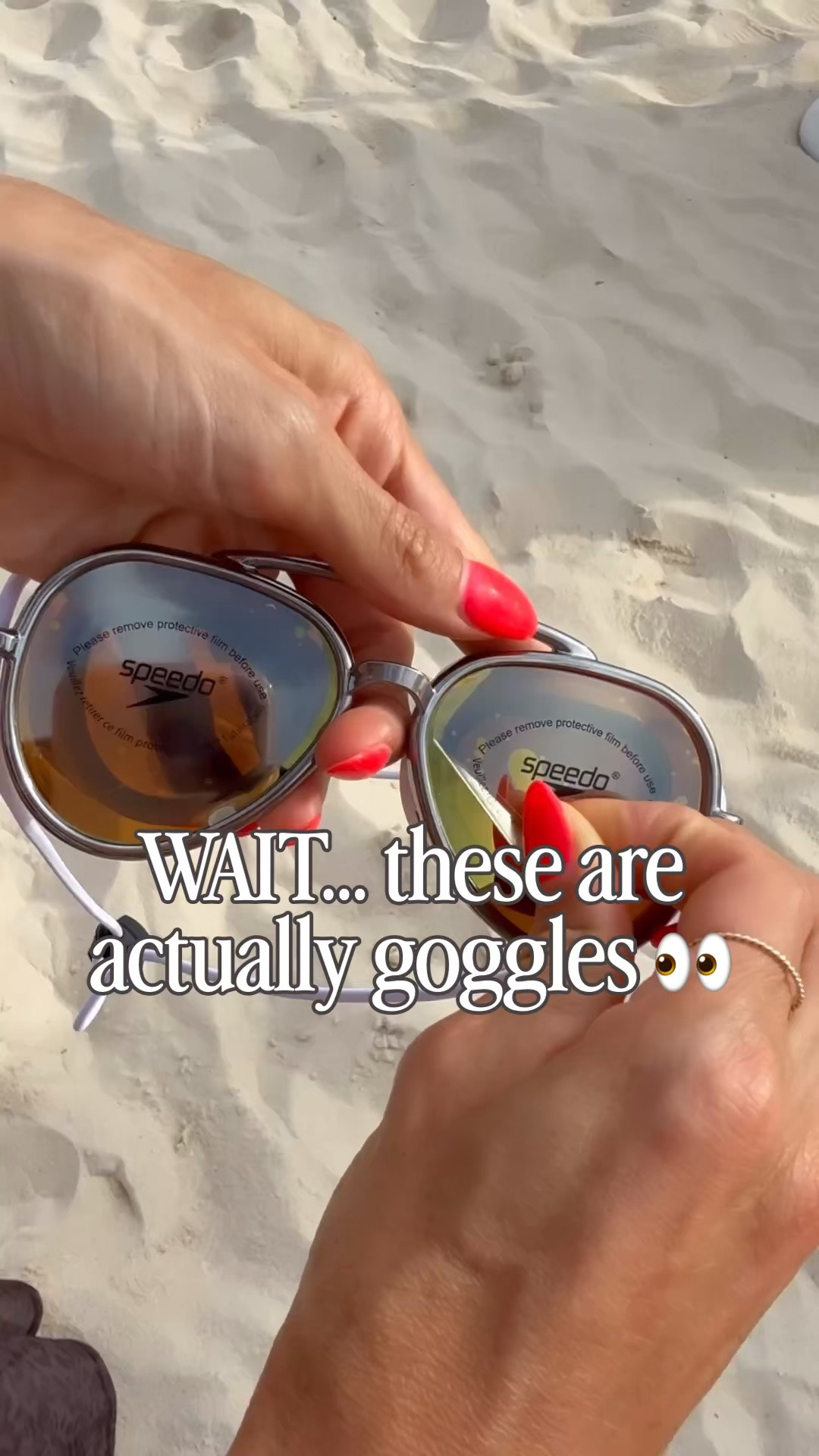 Goggles that look like mirrored sunglasses

#LTKSwim #LTKTravel