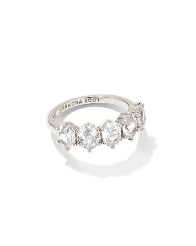 Cailin Silver Crystal Band Ring in White Crystal | Kendra Scott