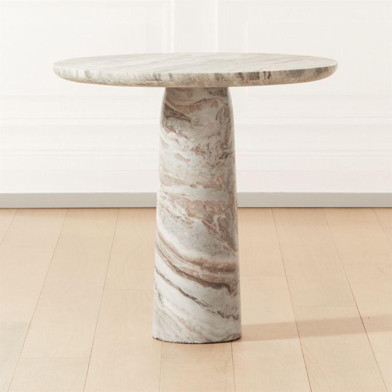 Babylon Torrento Grey Marble Bistro Table + Reviews | CB2 | CB2