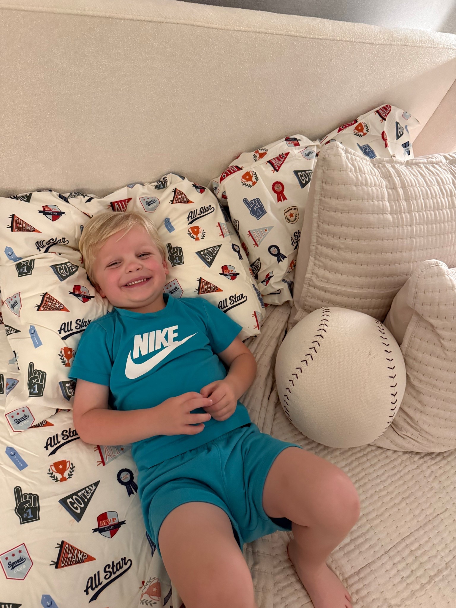 first night in our big boy bed 🫶🏼⚾️🩵 #kidsroom #kidsbedding #toddlerbed #kidsroomdecor

#LTKBaby #LTKKids #LTKHome