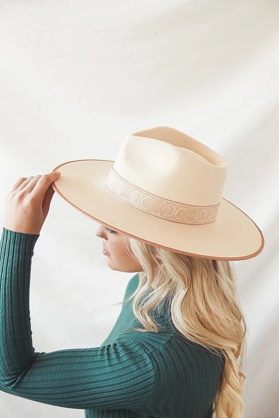Rancher Blush and Ivory Special Wool Fedora Hat | Lulus (US)