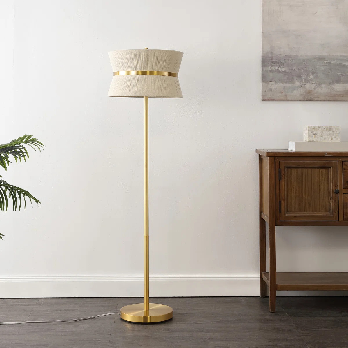 Bernitha 55'' Brass Gold Traditional Floor Lamp | Wayfair North America