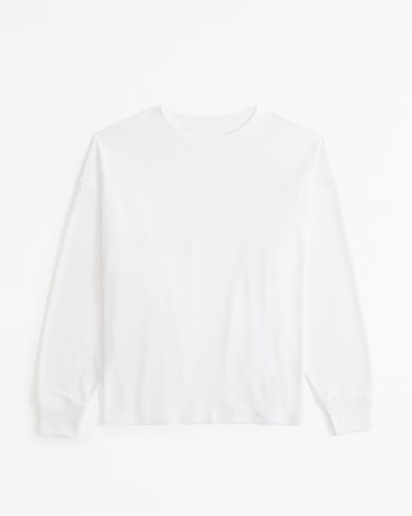 Long-Sleeve Oversized Cozy Cloud Knit Crew Tee | Abercrombie & Fitch (US)