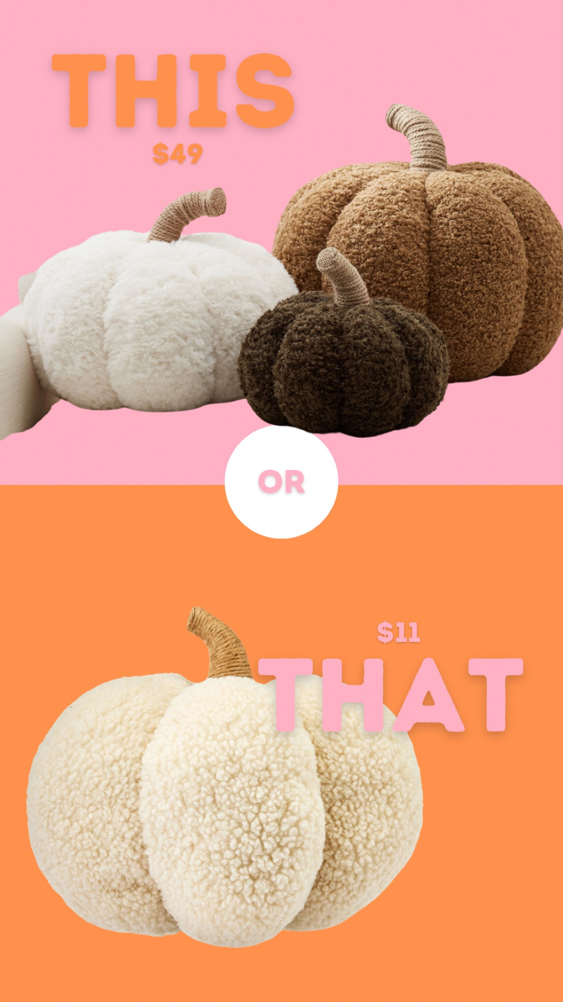 This or That Pottery Barn pumpkin pillow … 

#LTKSeasonal #LTKFindsUnder50 #LTKHome