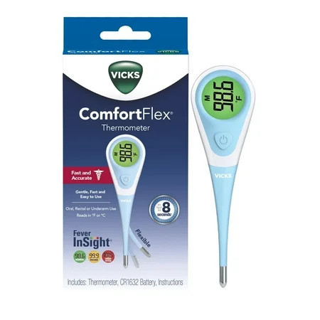 Vicks Comfort Flex Fever In-Sight Digital Thermometer for Adults & Baby Thermometer for Infants, All Ages, V966US | Walmart (US)