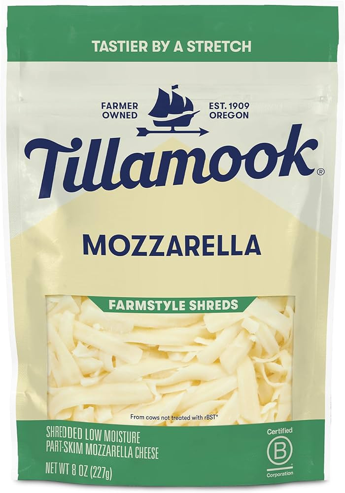 Tillamook Mozzarella Shredded Cheese, 8 oz (Packaging May Vary) | Amazon (US)