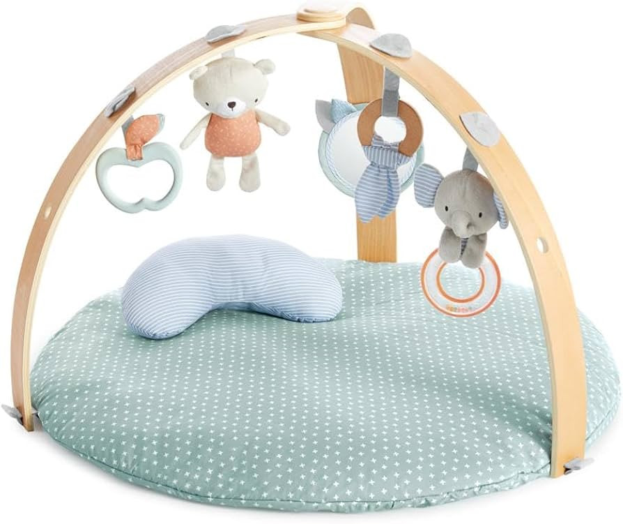 Ingenuity Cozy Spot Reversible Duvet Activity Gym & Play Mat with Wooden Toy bar - Loamy, Newborn... | Amazon (US)