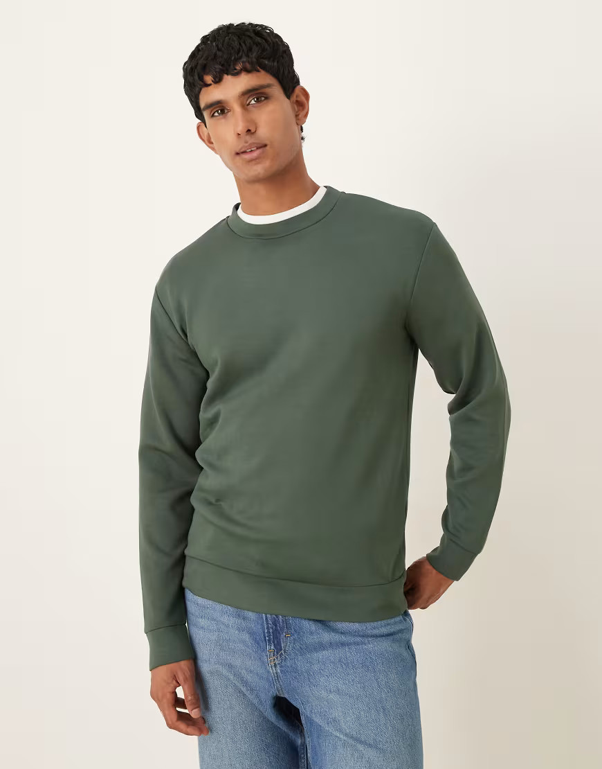 Selected sweatshirt in green | ASOS (Global)