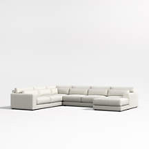 Retreat 4-Piece L-Shaped Sectional Sofa with Chaise Lounge + Reviews | Crate & Barrel | Crate & Barrel