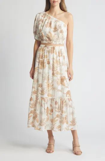 Floral Print One Shoulder Two-Piece Dress | Nordstrom